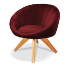 Poltrona Giratória Lina Veludo Base De Madeira - D'rossi - Ma