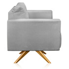 Poltrona Giratória Luisa Suede Base De Madeira Ma30 - D'rossi