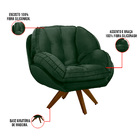 Poltrona Giratória Luisiana Veludo Verde Militar Base De Made