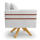 Poltrona Giratória Mari Corano Base De Madeira Ma30 D03 - D'r