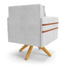 Poltrona Giratória Mari Corano Base De Madeira Ma30 D03 - D'r