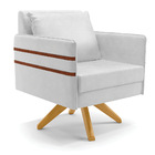 Poltrona Giratória Mari Corano Base De Madeira Ma30 D03 - D'r