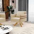 Poltrona Giratória Mari Suede Base De Madeira Ma30 D03 - D'ro