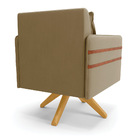 Poltrona Giratória Mari Suede Base De Madeira Ma30 D03 - D'ro