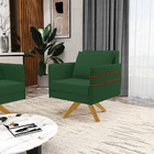 Poltrona Giratória Mari Veludo Base De Madeira Ma30 D03 - D'r