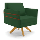 Poltrona Giratória Mari Veludo Base De Madeira Ma30 D03 - D'r