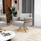 Poltrona Giratória Mari Veludo Cinza Com Tira Corano Nozes Ba