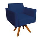 Poltrona Giratoria Marisa Suede Azul Mar