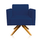 Poltrona Giratoria Marisa Suede Azul Mar