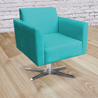 Poltrona Giratória Marisa Suede Base Cromada D'rossi - Azul T