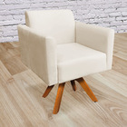 Poltrona Giratoria Marisa Suede Base Mad - Bege