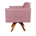 Poltrona Giratória Marisa Suede Base Madeira Mm30 D03 - D'ros