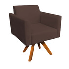Poltrona Giratória Marisa Suede Base Madeira Mm30 D03 - D'ros