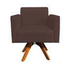 Poltrona Giratória Marisa Suede Base Madeira Mm30 D03 - D'ros