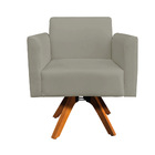Poltrona Giratória Marisa Suede Base Madeira Mm30 D03 - D'ros