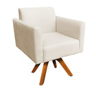 Poltrona Giratória Marisa Suede Base Madeira Mm30 D03 - D'ros