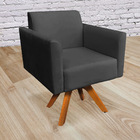 Poltrona Giratória Marisa Suede Base Madeira Mm30 D03 - D'ros