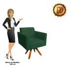 Poltrona Giratória Marisa Suede Base Madeira Mm30 D03 - D'ros