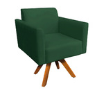 Poltrona Giratória Marisa Suede Base Madeira Mm30 D03 - D'ros