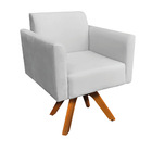 Poltrona Giratória Marisa Suede Base Madeira Mm30 D03 - D'ros