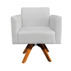 Poltrona Giratória Marisa Suede Base Madeira Mm30 D03 - D'ros