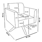 Poltrona Giratoria Marisa Suede Grafite