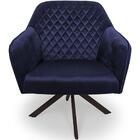 Poltrona Giratória Marselha Base Eiffel Choco Azul Marinho