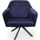 Poltrona Giratória Marselha Base Eiffel Grafite Azul Marinho