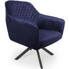 Poltrona Giratória Marselha Base Eiffel Grafite Azul Marinho