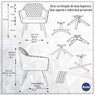 Poltrona Giratória Marselha Base Eiffel Preto Linho Cru