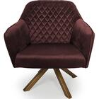 Poltrona Giratória Marselha Base Giromad Veludo Marsala