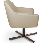 Poltrona Giratória Marselha Base X Linho Bege