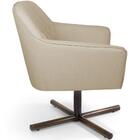 Poltrona Giratória Marselha Base X Linho Bege