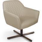 Poltrona Giratória Marselha Base X Linho Bege
