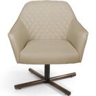 Poltrona Giratória Marselha Base X Linho Bege