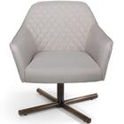 Poltrona Giratória Marselha Base X Linho Cru