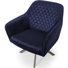 Poltrona Giratória Marselha Eiffel Champagne Azul Marinho