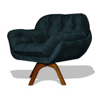 Poltrona Giratória Miami Suede Base De Madeira - Ssx Multicoi