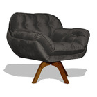 Poltrona Giratória Miami Suede Base De Madeira - Ssx Multicoi