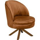 Poltrona Giratória Mississipi Base Giromad Veludo Camel - Nex