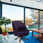 Poltrona Giratória Mississipi Base Giromad Veludo Roxo - Next