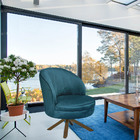 Poltrona Giratória Mississipi Base Giromad Veludo Turquesa -