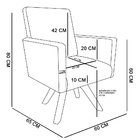 Poltrona Giratória Nina Suede Base Madeira Mm30 M11 - D'rossi