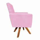 Poltrona Giratória Nina Suede Base Madeira Mm30 M11 - D'rossi