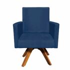 Poltrona Giratória Nina Suede Base Madeira Mm30 M11 - D'rossi