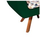 Poltrona Giratória Opala Composê D87 Com Suede Base Madeira M