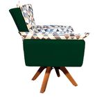 Poltrona Giratória Opala Composê D87 Com Suede Base Madeira M