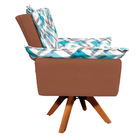 Poltrona Giratória Opala D33 Com Suede Caramelo Sisal Base Ma