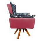 Poltrona Giratória Opala Preto Escrito D62 E Suede Rose Base