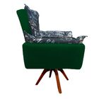 Poltrona Giratória Opala Preto Escrito D62 E Suede Verde Base